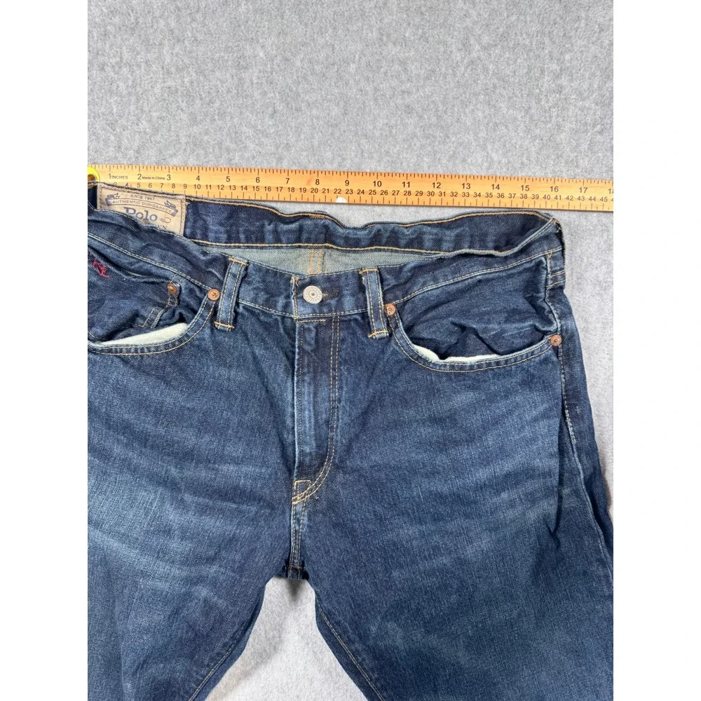 Polo Ralph Lauren Mens Authentic Dungarees Dark Wash Straight Leg Jeans 34x34